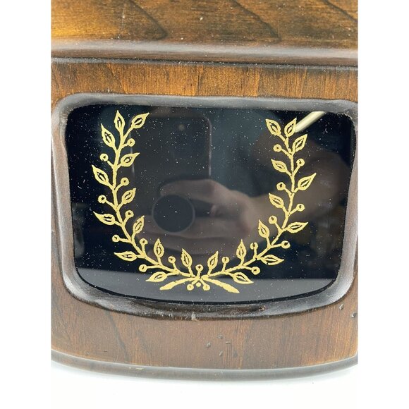 Vintage New England Clock Co Wood glass Wall Clock 20" flowers - Picture 9 of 16